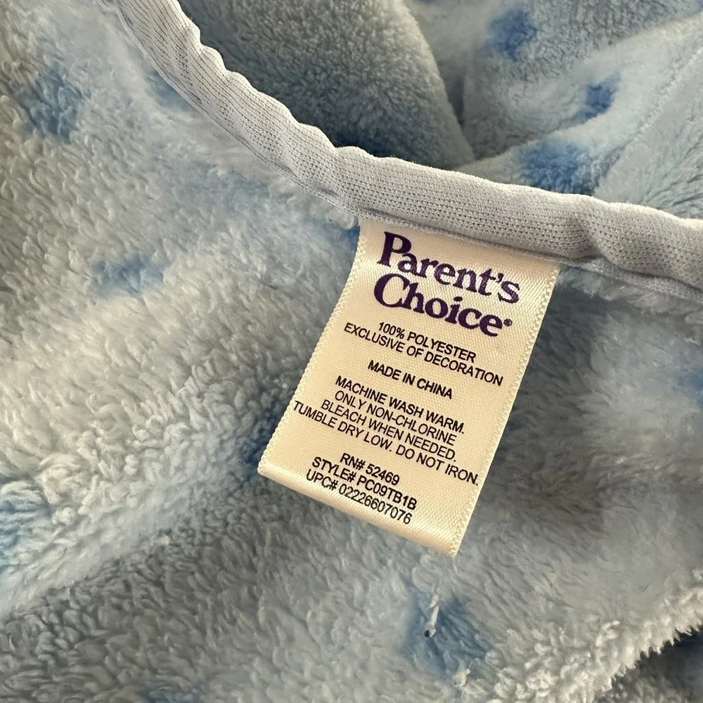 Parents Choice Walmart Plush Baby Blanket Blue Stars Tractor Airplane Blanky